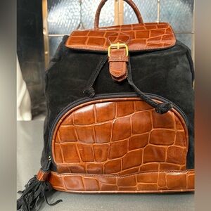 Vintage Aspects suede bucket style backpack